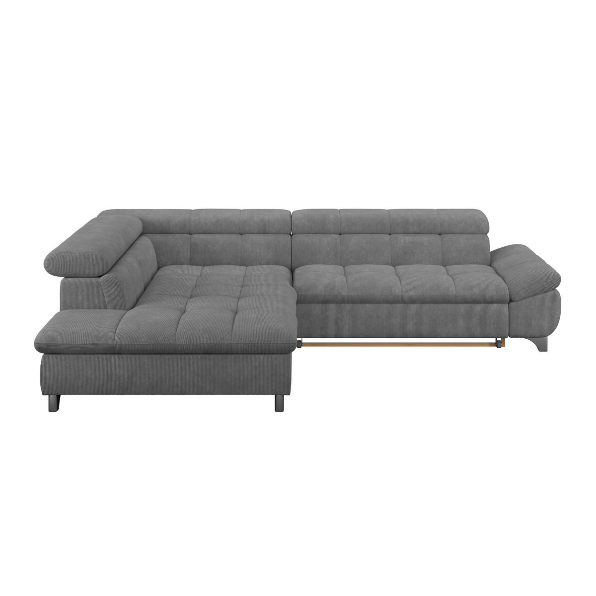 ECKSOFA Anthrazit Chenille  - Chromfarben/Anthrazit, KONVENTIONELL, Textil/Metall (234/312cm) - Liebherr