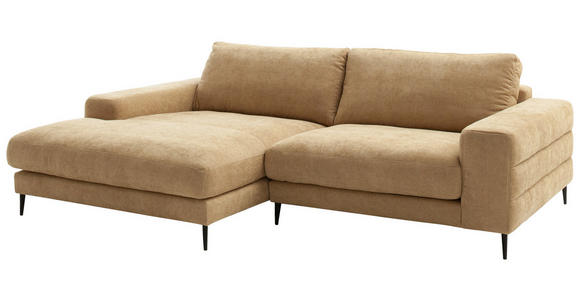 ECKSOFA in Flachgewebe Gelb  177/253 cm  - Gelb/Schwarz, Design, Textil/Metall (177/253cm) - Dieter Knoll