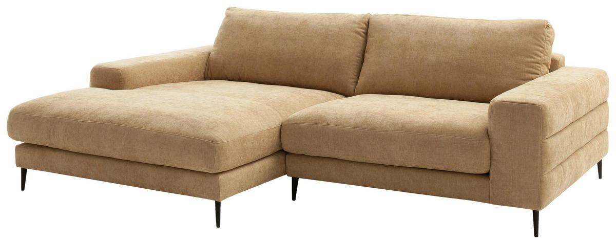 ECKSOFA in Flachgewebe Gelb  - Gelb/Schwarz, Design, Textil/Metall (177/253cm) - Dieter Knoll