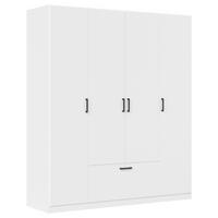 KLEIDERSCHRANK Weiss  - Weiss/Grau, Basics, Holzwerkstoff/Metall (181/210/54cm) - Boxxx