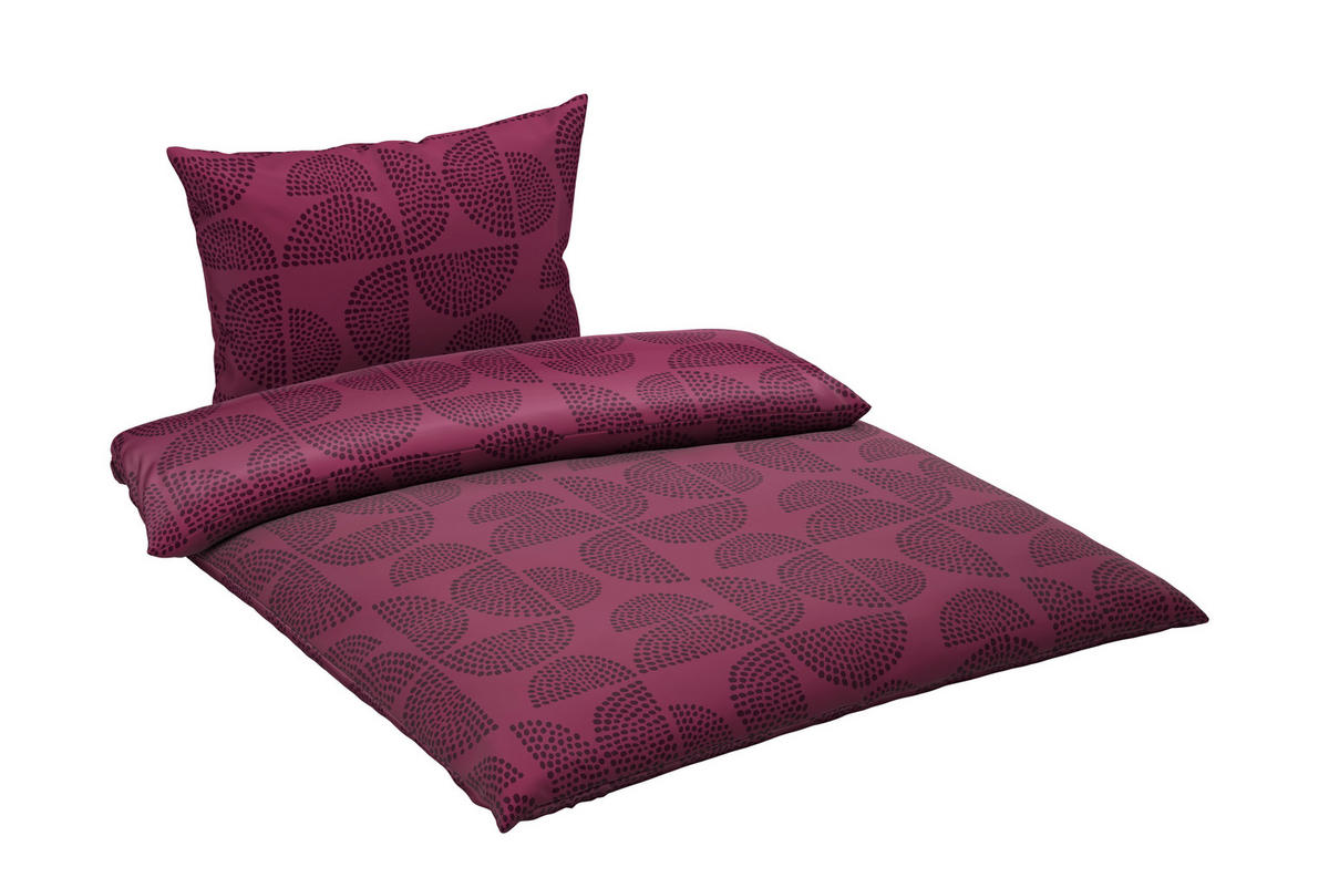 POSTELJNINA 140/200 cm saten večbarvno, bordo  - večbarvno/bordo, Konvencionalno, tekstil (140/200cm) - Novel