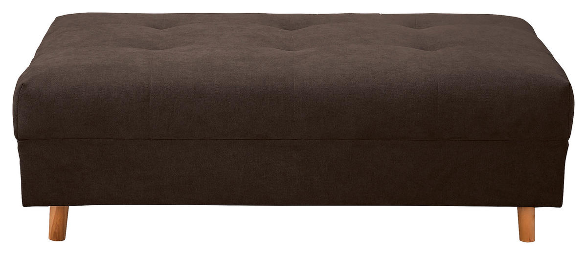 ECKSOFA inkl. Hocker Ariella Graubraun Mikrofaser  - Graubraun/Naturfarben, Design, Holz/Textil (161/231cm) - Livetastic