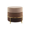 HOCKER in Metall, Textil, Holzwerkstoff Braun, Goldfarben  - Goldfarben/Braun, Basics, Holzwerkstoff/Textil (48,5/46/48,5cm) - Kayoom