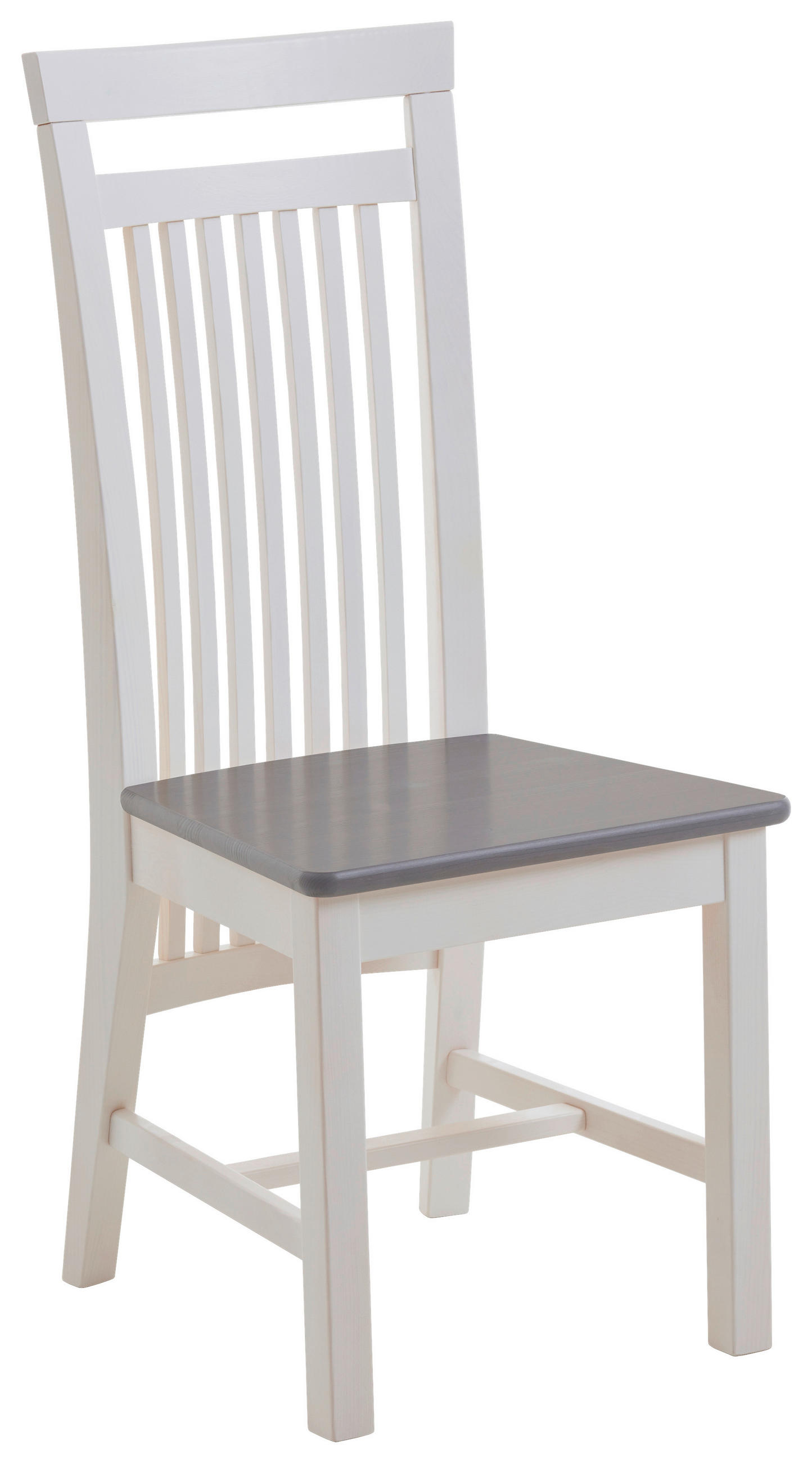 STUHL     - Weiß/Grau, ROMANTIK / LANDHAUS, Holz (46/103/48cm) - Boxxx