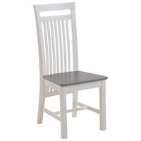 STUHL     - Weiß/Grau, ROMANTIK / LANDHAUS, Holz (46/103/48cm) - Boxxx