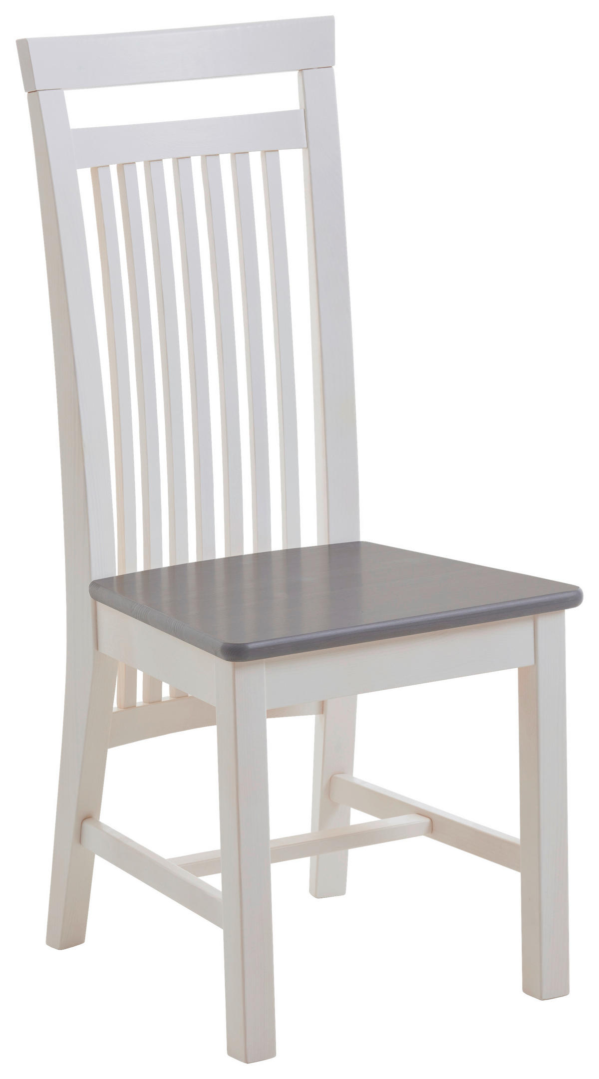 STUHL     - Weiß/Grau, ROMANTIK / LANDHAUS, Holz (46/103/48cm) - Boxxx