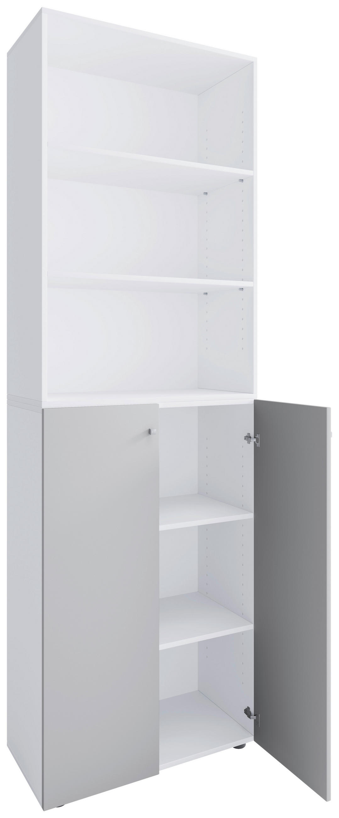 SCHUHSCHRANK Lona  in 70/220/40 cm  - Weiss/Silberfarben, Design, Holzwerkstoff/Kunststoff (70/220/40cm) - MID.YOU