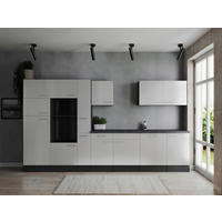 MODULKÖK UTAN VITVAROR 370 cm   i grå, vit  - vit/silver, Design, metall/trämaterial (370cm) - Respekta