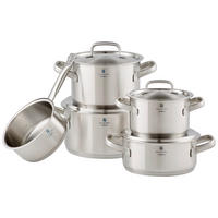 KOCHTOPFSET Gourmet Plus 5-teilig  - Edelstahlfarben, Design, Metall - WMF