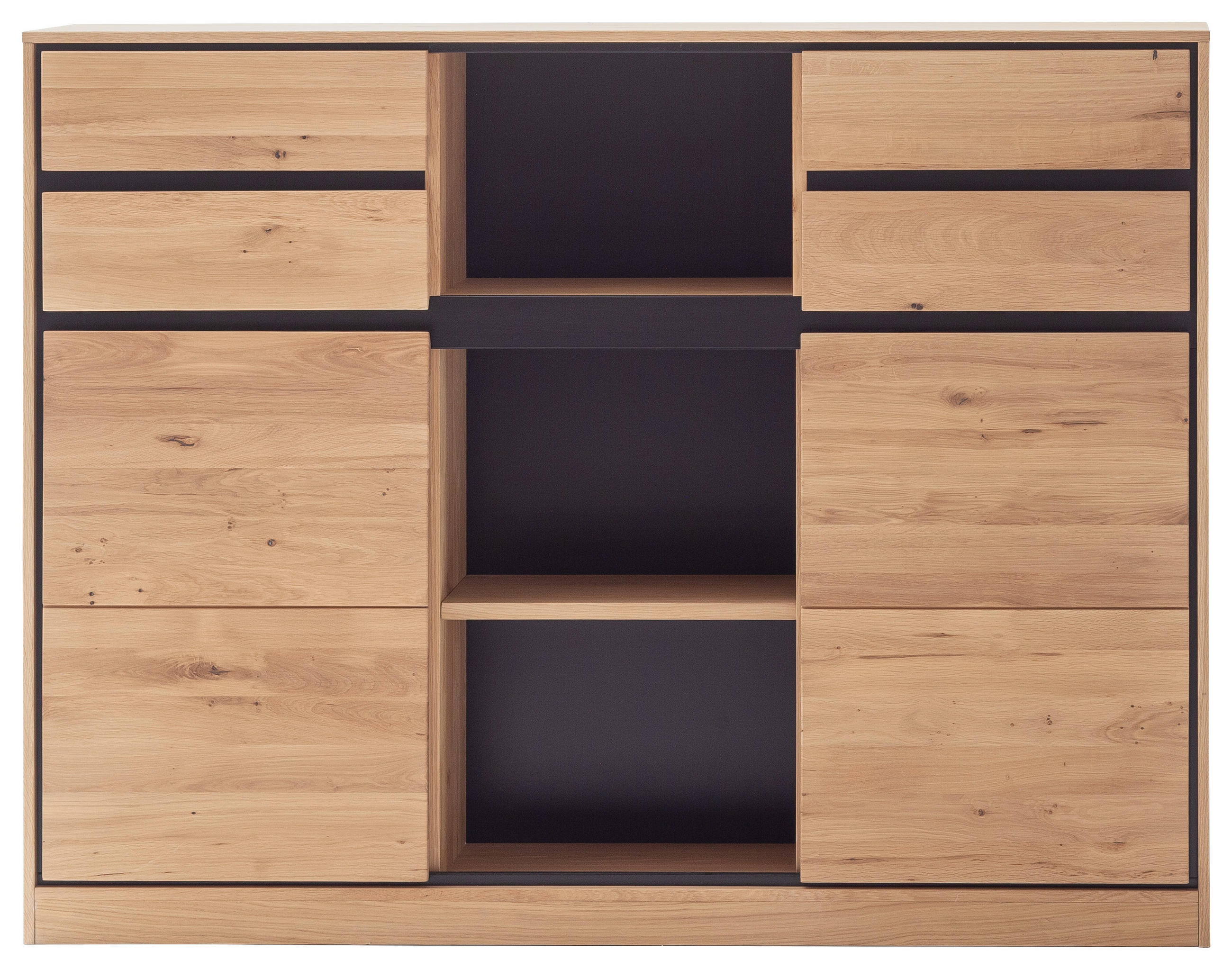 AKTENREGAL Asteiche furniert, massiv Eiche Bianco  - Eiche Bianco, KONVENTIONELL, Holz/Holzwerkstoff (160/123/40cm) - Linea Natura