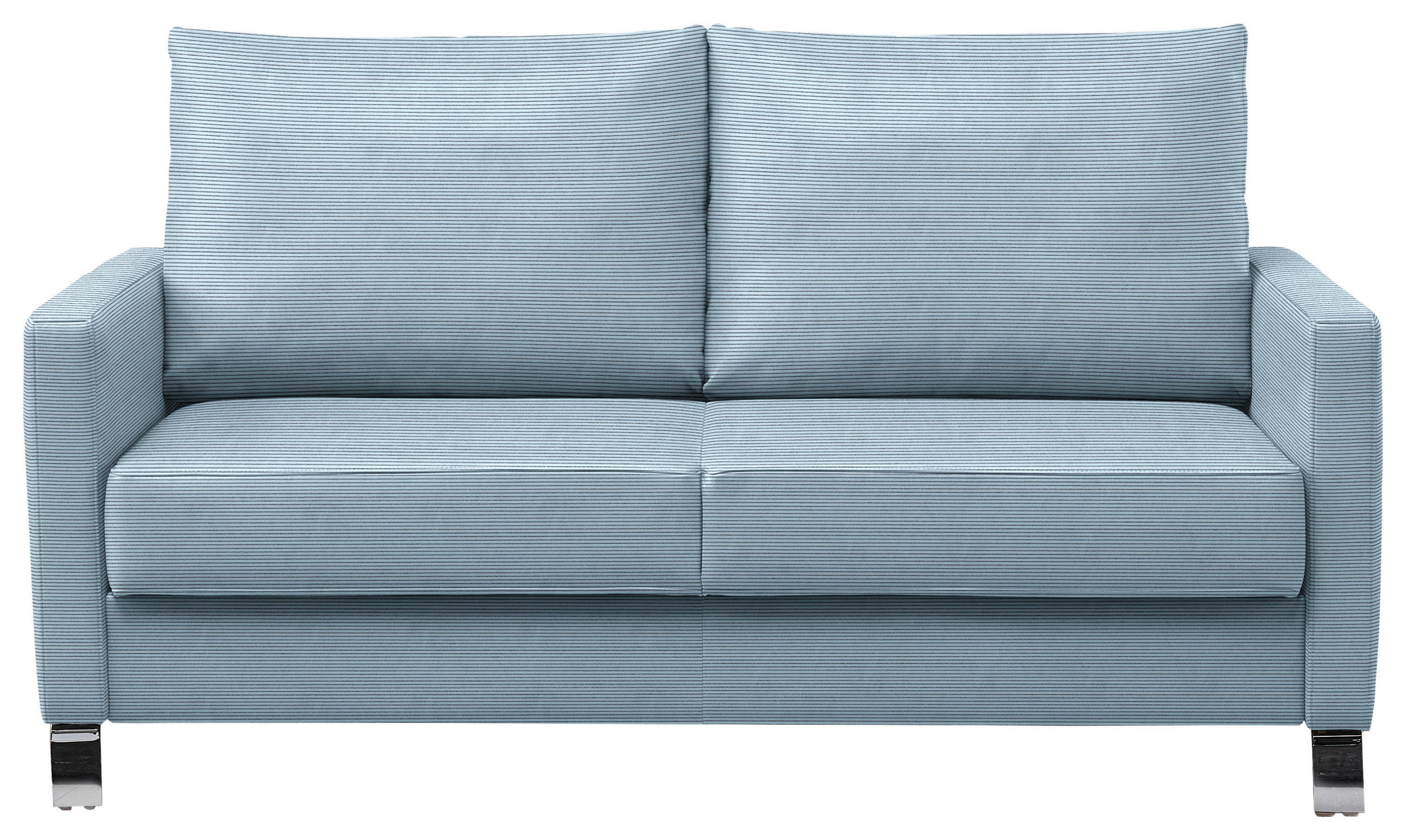 SCHLAFSOFA Flexa in Feincord Hellblau  - Chromfarben/Hellblau, Design, Textil/Metall (140/90/95cm) - Bali