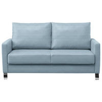 SCHLAFSOFA Feincord Hellblau  - Chromfarben/Hellblau, Design, Textil/Metall (140/90/95cm) - Bali