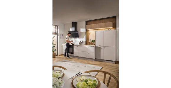 EINBAUKÜCHE   - Eichefarben/Grau, KONVENTIONELL, Holzwerkstoff - Xora