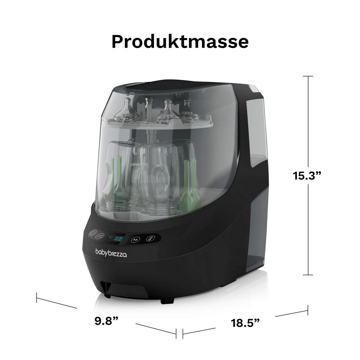 DAMPFSTERILISATOR Bottle Washer Pro  - Transparent/Schwarz, Basics, Kunststoff (25/40/47.5cm) - Baby Brezza