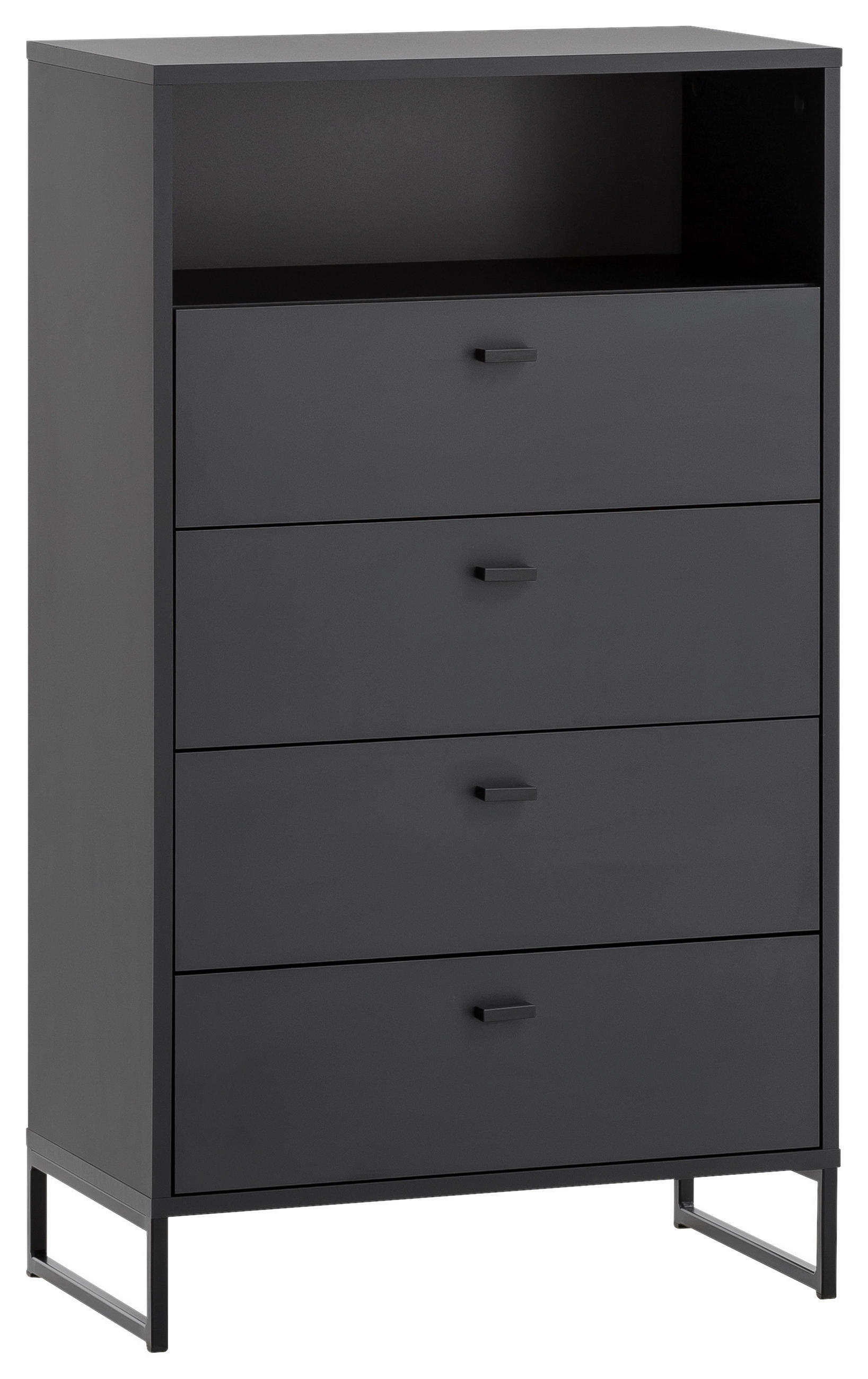 HIGHBOARD  60,2/103,9/33,1 cm 4 Schublade(n)  - Schwarz/Grün, LIFESTYLE, Holzwerkstoff/Metall (60,2/103,9/33,1cm) - MID.YOU