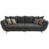 BIGSOFA Webstoff Schwarz  - Edelstahlfarben/Schwarz, Design, Textil/Metall (300/79/133cm) - Hom`in