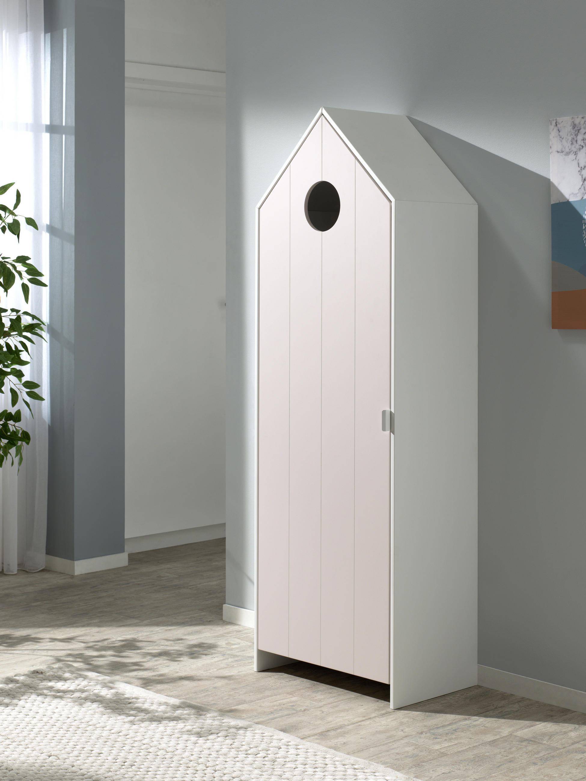 KINDERKLEIDERSCHRANK Weiß, Rosa - Weiß/Rosa, MODERN, Holzwerkstoff (57,6/171,3/37cm) - MID.YOU