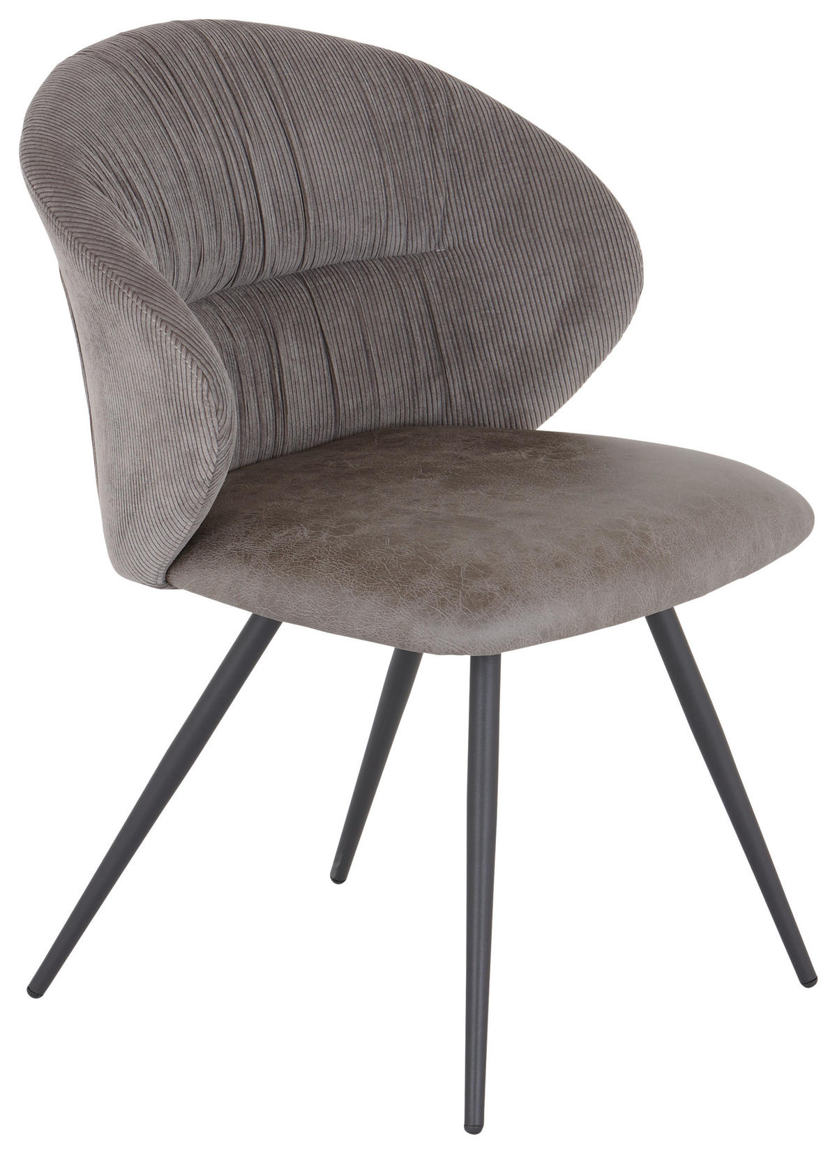 STUHL Struktur Grau  - Schwarz/Grau, MODERN, Textil/Metall (57/80,5/62cm) - MID.YOU