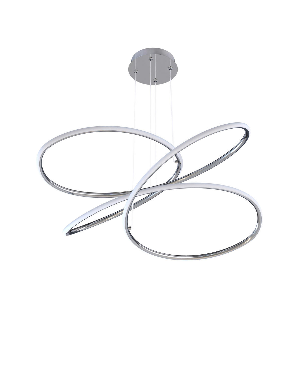 LED FÜGGŐLÁMPA 84,5/150 cm  - ezüst, Design, műanyag/fém (84,5/150cm) - Novel