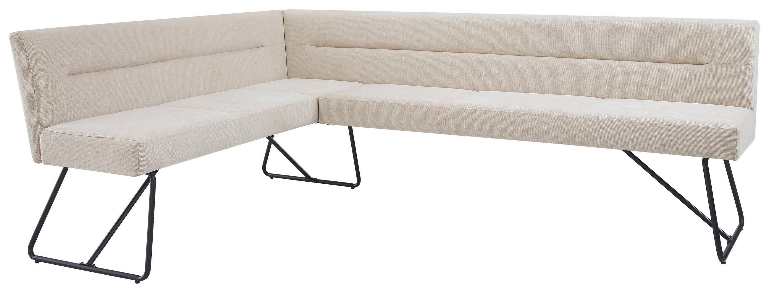 ECKBANK 165/225 cm  in Schwarz, Beige  - Beige/Schwarz, MODERN, Textil/Metall (165/225cm) - Stylife