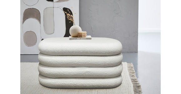 TRUHENBANK 85/42/42 cm Teddystoff Weiß Pappel Sperrholz - Weiß, Trend, Holz/Textil (85/42/42cm) - Xora