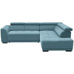 ECKSOFA in Feincord Türkis  284/205 cm  - Türkis/Schwarz, Design, Kunststoff/Textil (284/205cm) - Xora