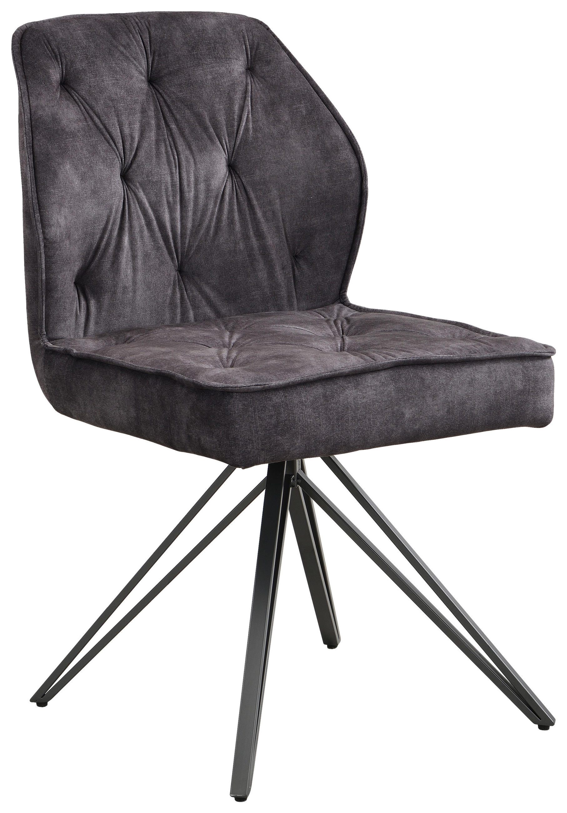 STUHL   Webstoff  Anthrazit, Schwarz  - Anthrazit/Schwarz, Design, Textil/Metall (50/85/60cm) - Carryhome
