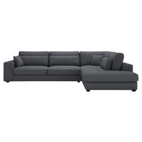 ECKSOFA in Cord Graphitfarben  - Schwarz/Graphitfarben, Konventionell, Kunststoff/Textil (314/250cm) - Carryhome