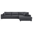 ECKSOFA Graphitfarben Cord  - Schwarz/Graphitfarben, KONVENTIONELL, Kunststoff/Textil (314/250cm) - Carryhome