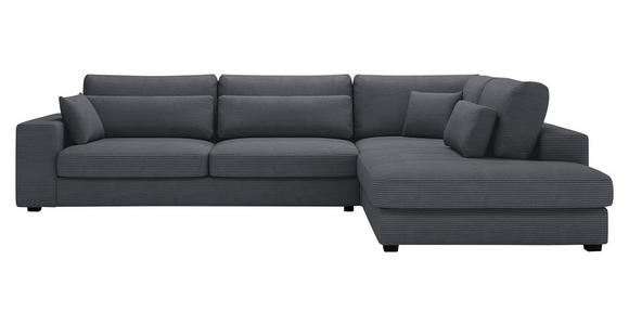 ECKSOFA Graphitfarben Cord  - Schwarz/Graphitfarben, KONVENTIONELL, Kunststoff/Textil (314/250cm) - Carryhome