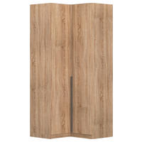 ECKKLEIDERSCHRANK 100/229/102 cm Sonoma Eiche  - Grau/Sonoma Eiche, MODERN, Holzwerkstoff (100/229/102cm) - Rauch Möbel