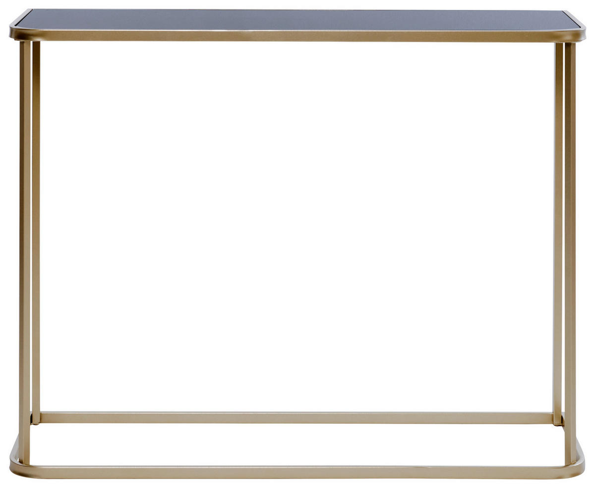 KONSOLENTISCH in Metall, Glas 100/30/76 cm   - Goldfarben/Schwarz, Modern, Glas/Metall (100/30/76cm) - Livetastic