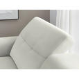 ECKSOFA in Echtleder Weiß  163/305 cm  - Eichefarben/Schwarz, Design, Leder/Holz (163/305cm) - Novel