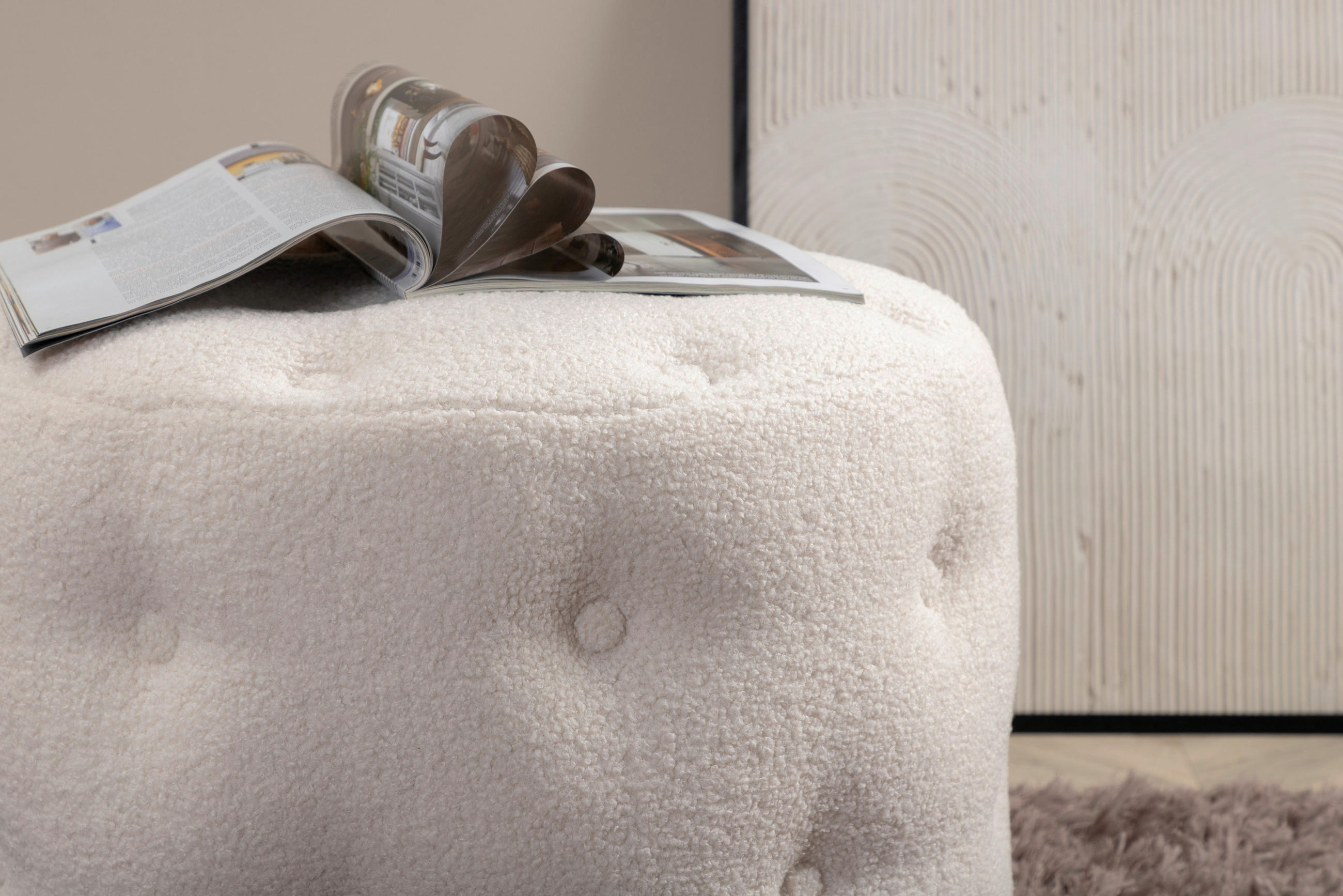 SITTPUFF i  - vit, Design, textil/plast (55/44/55cm) - Livetastic