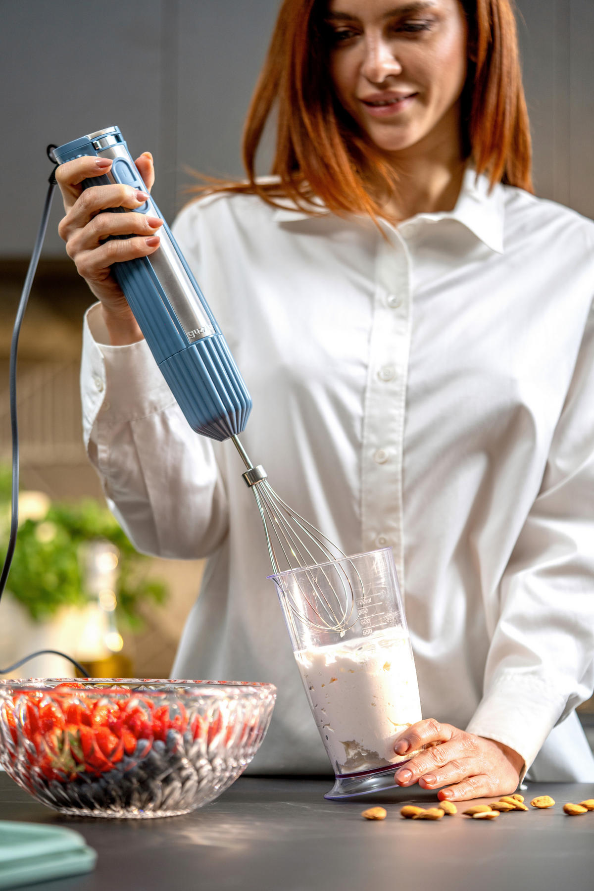 STABMIXER-SET Sous Chef  - Pastellblau, Basics, Glas/Kunststoff - GUZZINI