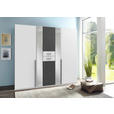 KLEIDERSCHRANK  in Graphitfarben, Weiß  - Alufarben/Graphitfarben, KONVENTIONELL, Glas/Holzwerkstoff (225/208/58cm) - Carryhome