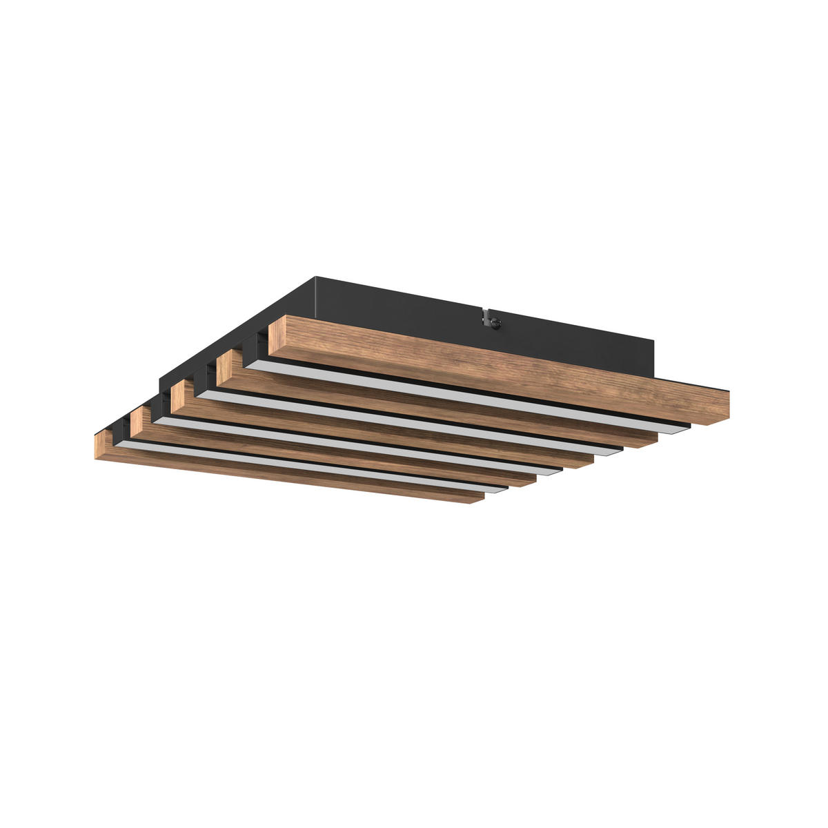 LED-DECKENLEUCHTE 30/30/5 cm   - Dunkelbraun/Schwarz, Natur, Holzwerkstoff/Kunststoff (30/30/5cm)