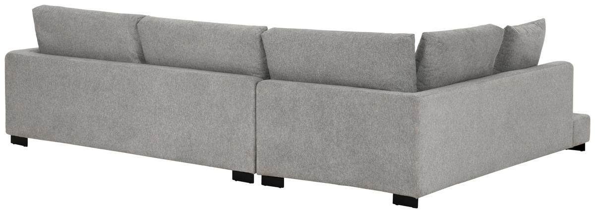 ECKSOFA Grau Webstoff  - Schwarz/Grau, Design, Textil/Metall (212/323cm) - Livetastic