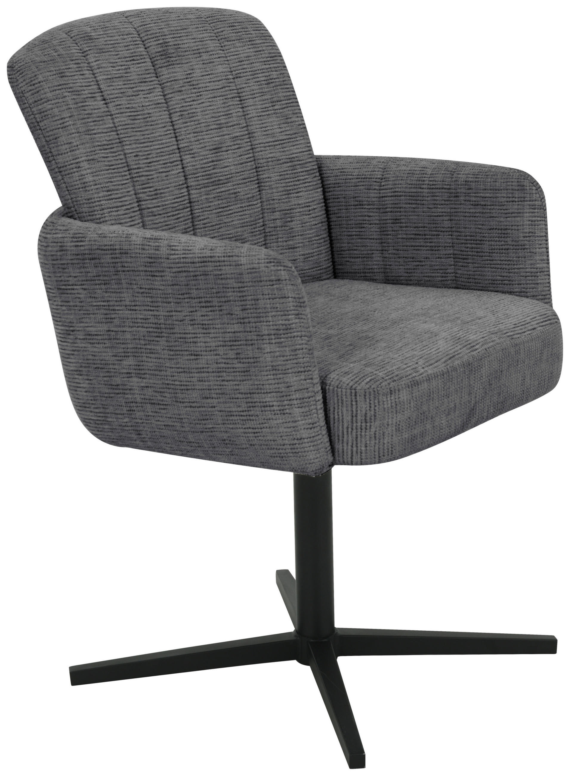ARMLEHNSTUHL  in Eisen Leinenoptik  - Dunkelgrau/Schwarz, LIFESTYLE, Holz/Textil (58/86/64cm) - Livetastic