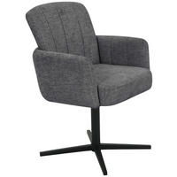 ARMLEHNSTUHL  in Eisen Leinenoptik  - Dunkelgrau/Schwarz, LIFESTYLE, Holz/Textil (58/86/64cm) - Livetastic