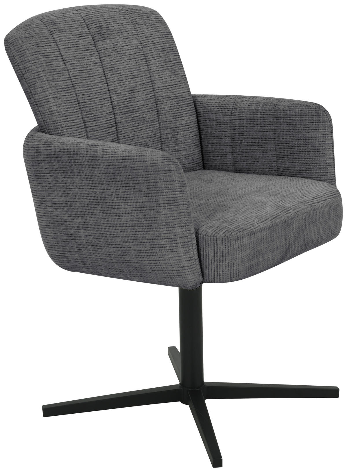 ARMLEHNSTUHL  in Eisen Leinenoptik  - Dunkelgrau/Schwarz, LIFESTYLE, Holz/Textil (58/86/64cm) - Livetastic