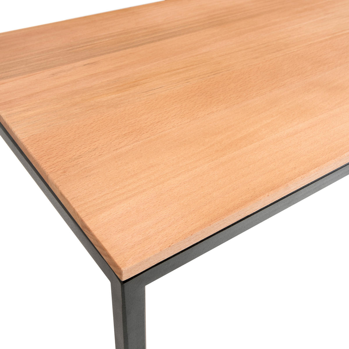 COUCHTISCH in Metall 100/60/41 cm  - Buchefarben/Schwarz, Design, Holz/Metall (100/60/41cm) - Johann Jakob