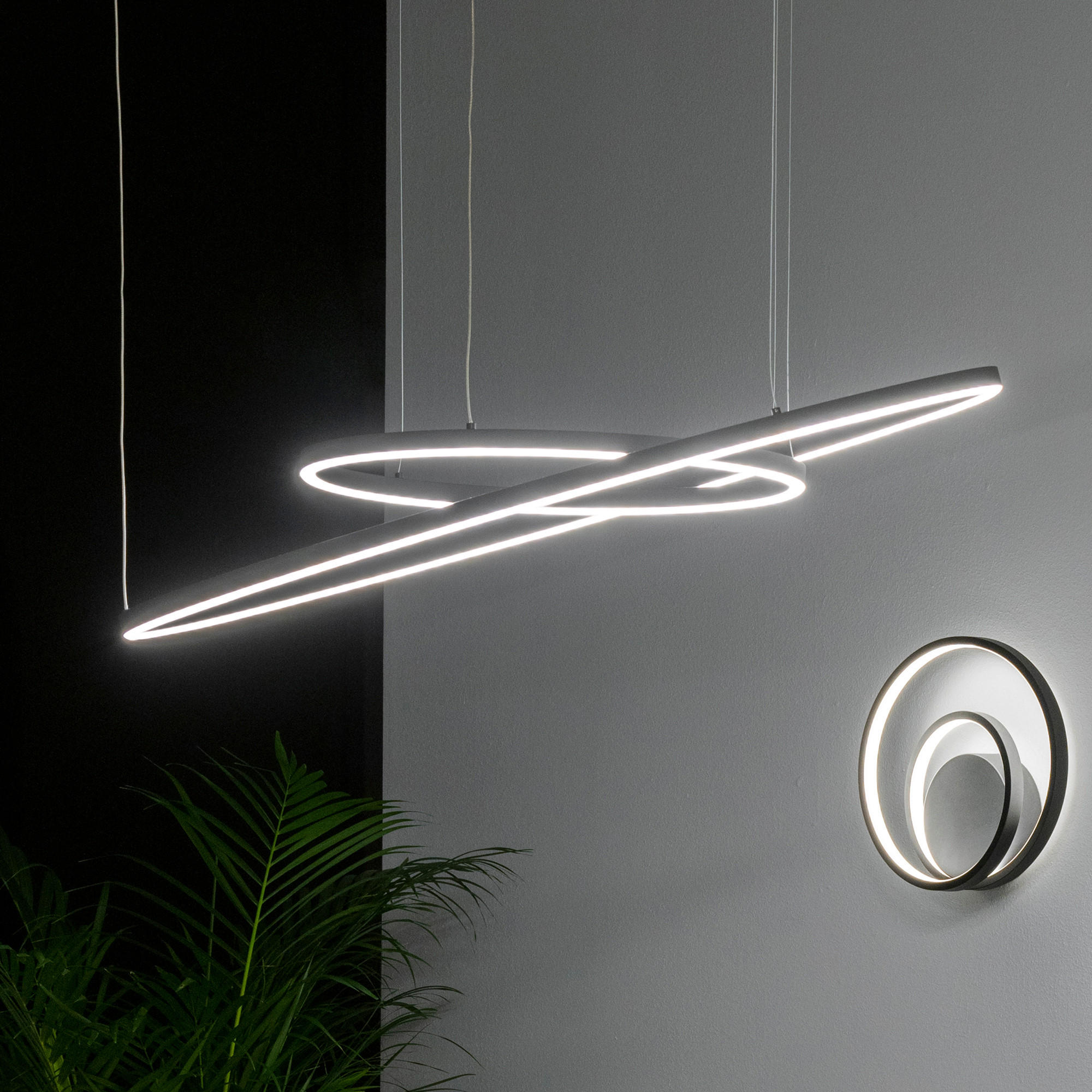 LED-HÄNGELEUCHTE Oracle Slim 90/27,5/202,5 cm   - Schwarz, Design, Kunststoff/Metall (90/27,5/202,5cm) - Ideal Lux
