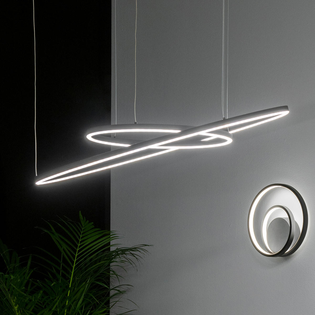 LED-HÄNGELEUCHTE Oracle Slim 90/27,5/202,5 cm   - Schwarz, Design, Kunststoff/Metall (90/27,5/202,5cm) - Ideal Lux