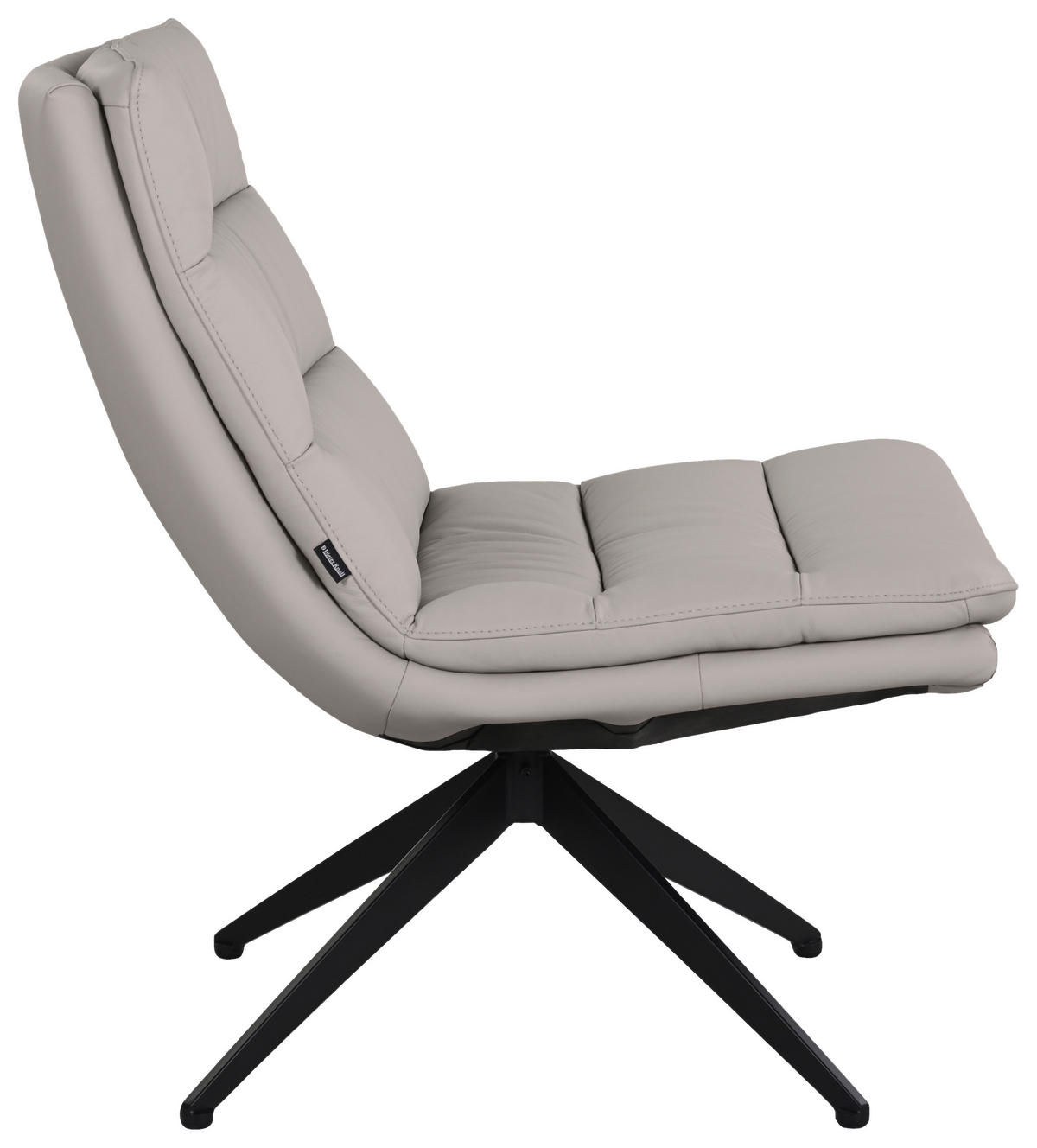 DESIGNSESSEL in Echtleder Hellgrau  - Hellgrau/Schwarz, Design, Leder/Metall (62.5/82/80cm) - Dieter Knoll