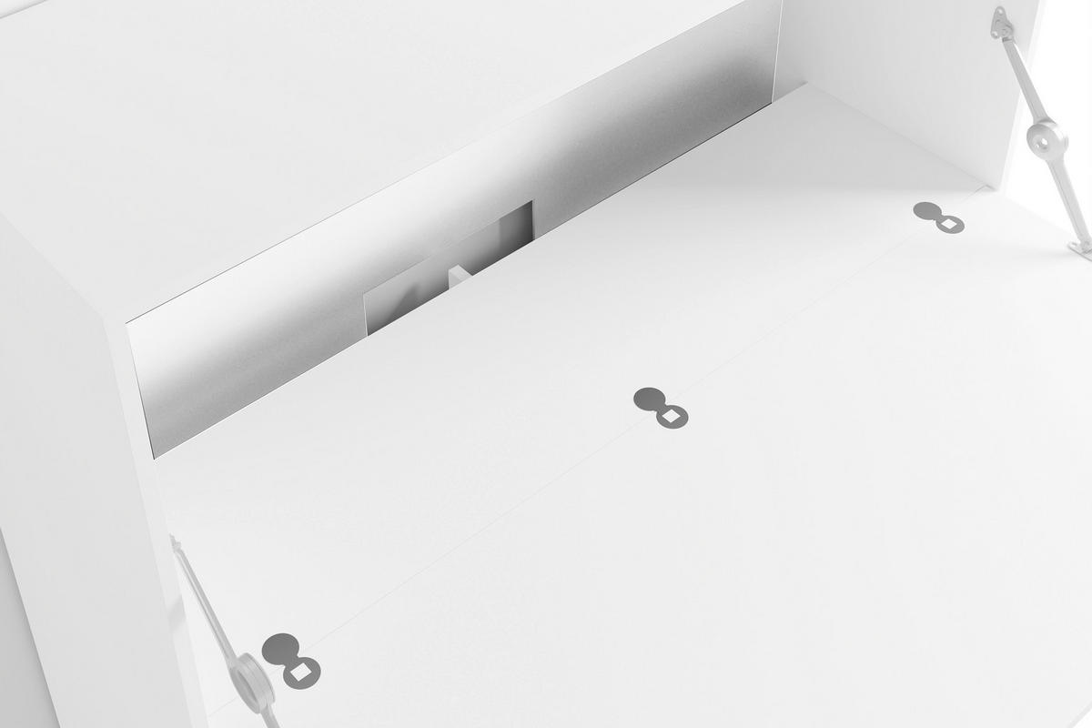 SEKRETÄR  in Schwarz, Weiß  - Schwarz/Weiß, Design, Holzwerkstoff/Kunststoff (120/127/40cm) - MID.YOU