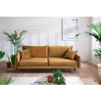 3-SITZER-SOFA ROSSANA-3S Sofa in Samt Senfgelb  - Senfgelb, MODERN, Textil (215/88/94cm) - MID.YOU