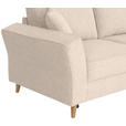 ECKSOFA in Flachgewebe Creme  - Eichefarben/Creme, KONVENTIONELL, Holz/Textil (265/159cm) - Carryhome