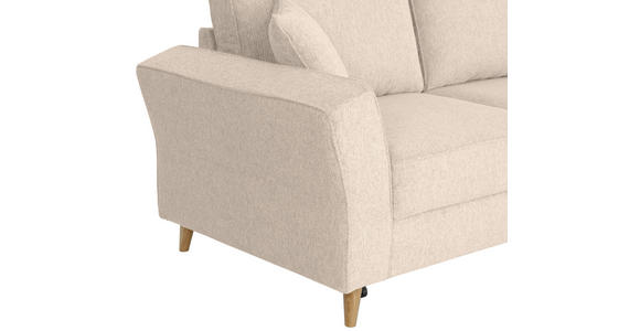 ECKSOFA in Flachgewebe Creme  - Eichefarben/Creme, KONVENTIONELL, Holz/Textil (265/159cm) - Carryhome