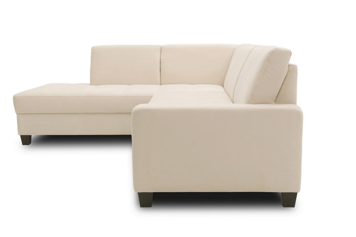 ECKSOFA FLORENTINA Creme Mikrofaser Liegefläche im Originalstoff  - Wengefarben/Creme, Basics, Holz/Textil (210/243cm) - MID.YOU